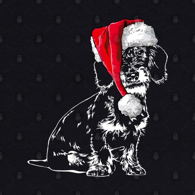 Funny Wire Haired Dachshund Santa Christmas dog mom by wilsigns